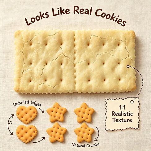 45PCS Fake Resin Cookies, Artificial Crackers & Simulation Biscuits, 5 Styles Lifelike Food Themed Ornaments Bulk for Food Photography Kitchen Home Wedding Display Party Decorations & DIY Crafts in Kuwait