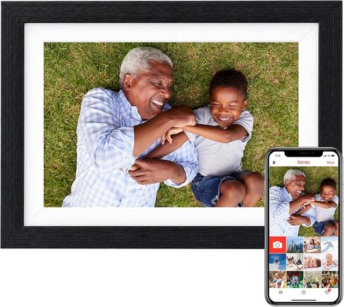 Frameo 10.1" Digital Picture Frame WiFi Smart Digital Photo Frame | 1280x800 HD IPS Touch Screen, 64GB Memory, Auto-Rotate Wall Mounted, Share Photos/Videos from Phone,Gift for Parents in Kuwait
