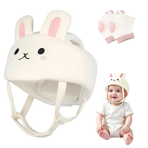 Baby Head Protector for Crawling Walking – Soft & Lightweight Head Helmet with Adjustable Straps, 360° Protection, Bunny Ears Design, Fall Back Guard in Saudi Arabia