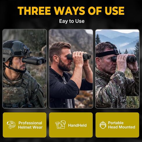 4K Night Vision Goggles Head Mounted for Adults,Long Range Detection,984FT Rechargeable Infrared Digital Binoculars,8X Digital Zoom,Hands Free Night-Vision Goggles with 32GB TF Card in Saudi Arabia