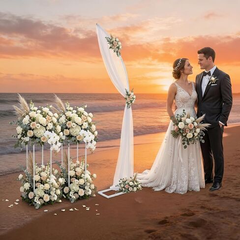 Wedding Arch Stand Decorative Backdrop Stand for Indoor Outdoor Wedding Party Ceremony Anniversary Balloon Flower Rectangular Bases 22.05 lbs Load Capacity in Saudi Arabia