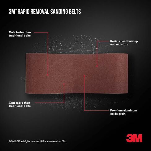 3M Rapid Removal 3 in. x 21 in. Power Sanding Belt, 80 Grit, 1/Pack in Kuwait