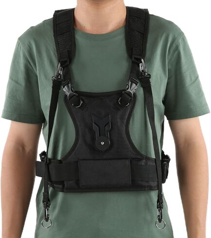 Camera Harness, Multi Carrier Camera Belt Nylon Comfortable | Dual Camera Carrier Harness Dual Camera Strap Multi Carrying Chest Vest Camera Chest Mount with Side Holster and Secure Strap in Saudi Arabia