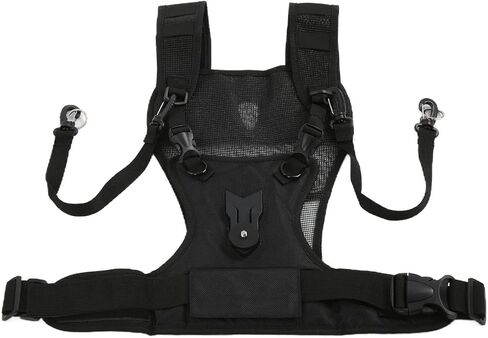 Camera Harness, Multi Carrier Camera Belt Nylon Comfortable | Dual Camera Carrier Harness Dual Camera Strap Multi Carrying Chest Vest Camera Chest Mount with Side Holster and Secure Strap in Saudi Arabia