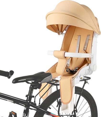 Rear Child Bike Seat Toddlers Rear Mount Bike seat with Sun Canopy Toddler Bicycle Seat with Guardrail Cushioned Backrest Rear Mounted Kids Bike Carrier for Most Adult Bike for Over 1 Years Old in Saudi Arabia