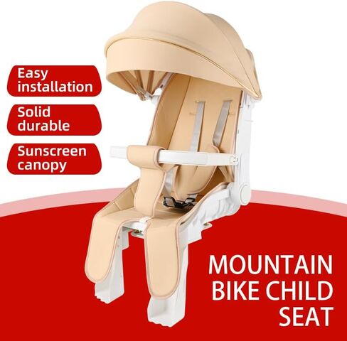 Rear Child Bike Seat Toddlers Rear Mount Bike seat with Sun Canopy Toddler Bicycle Seat with Guardrail Cushioned Backrest Rear Mounted Kids Bike Carrier for Most Adult Bike for Over 1 Years Old in Saudi Arabia