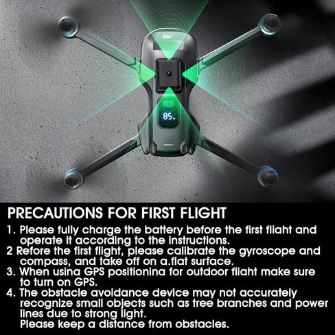 Drone with Camera 4k, GPS HD Drones for Adults, Remote Controller with Screen, Obstacle Avoidance, Brushless Motor FPV, 5G Transmission, 2 Battery, Professional (2 Battery+White) in Saudi Arabia