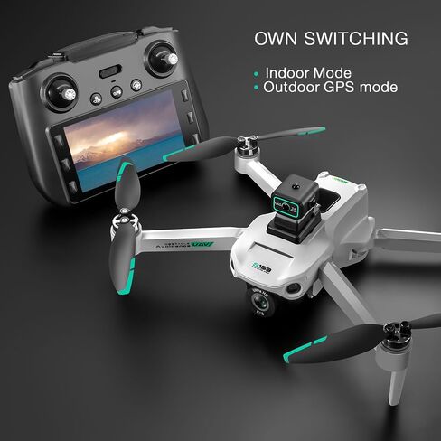 Drone with Camera 4k, GPS HD Drones for Adults, Remote Controller with Screen, Obstacle Avoidance, Brushless Motor FPV, 5G Transmission, 2 Battery, Professional (2 Battery+White) in Saudi Arabia