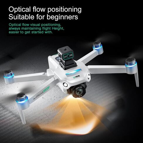 Drone with Camera 4k, GPS HD Drones for Adults, Remote Controller with Screen, Obstacle Avoidance, Brushless Motor FPV, 5G Transmission, 2 Battery, Professional (2 Battery+White) in Saudi Arabia