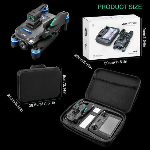 Drone with Camera 4k, GPS HD Drones for Adults, Remote Controller with Screen, Obstacle Avoidance, Brushless Motor FPV, 5G Transmission, 2 Battery, Professional (2 Battery+White) in Saudi Arabia