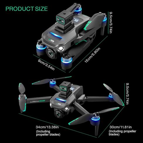 Drone with Camera 4k, GPS HD Drones for Adults, Remote Controller with Screen, Obstacle Avoidance, Brushless Motor FPV, 5G Transmission, 2 Battery, Professional (2 Battery+White) in Saudi Arabia