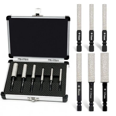 Diamond Drill Bit Tile Drill Bit Set for Cerami,35-40mm 6 Pack | Extended Diamond Brazed Grinding Surface, Dry Drilling Wax Core,Tile Drill Bits for Glass, Porcelain, Marble, Granite in Saudi Arabia