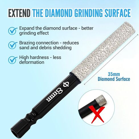 Diamond Drill Bit Tile Drill Bit Set for Cerami,35-40mm 6 Pack | Extended Diamond Brazed Grinding Surface, Dry Drilling Wax Core,Tile Drill Bits for Glass, Porcelain, Marble, Granite in Saudi Arabia