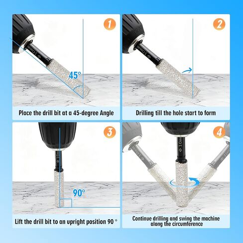 Diamond Drill Bit Tile Drill Bit Set for Cerami,35-40mm 6 Pack | Extended Diamond Brazed Grinding Surface, Dry Drilling Wax Core,Tile Drill Bits for Glass, Porcelain, Marble, Granite in Saudi Arabia