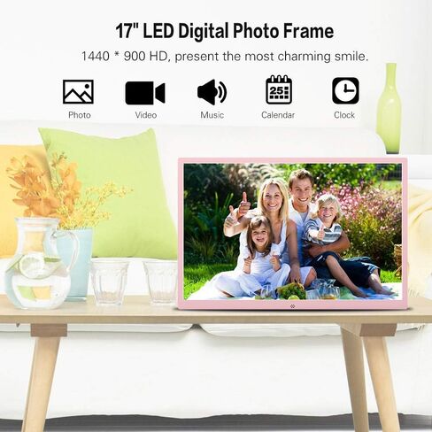 Digital Picture Frame 17 inch Photo Frame for Photo Display,1440 * 900 HD IPS Display, Support Photo, Music, Calendar with Built in Speakers with Remote Control in Saudi Arabia