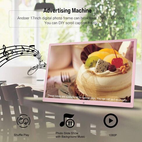 Digital Picture Frame 17 inch Photo Frame for Photo Display,1440 * 900 HD IPS Display, Support Photo, Music, Calendar with Built in Speakers with Remote Control in Saudi Arabia