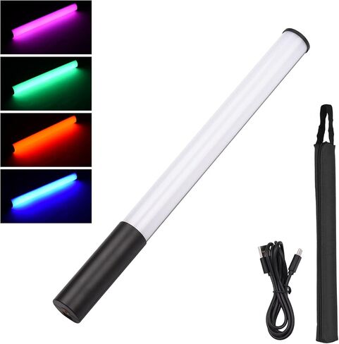 LED Light Wand Stick Handheld Photography Video Light Bicolor Temperature 2500K-9900K 12 Levels Dimmable Brightness for Live Streaming Selfie Portrait, Smooth Aluminum Alloy Shell in Saudi Arabia