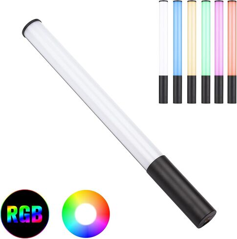 LED Light Wand Stick Handheld Photography Video Light Bicolor Temperature 2500K-9900K 12 Levels Dimmable Brightness for Live Streaming Selfie Portrait, Smooth Aluminum Alloy Shell in Saudi Arabia
