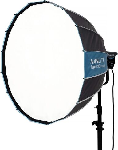 Nanlite FS-300B 350W Bi-Color LED Video Light + 90cm Rapid Parabolic Softbox Bundle, 2700K-6500K CCT Bowens Mount Continuous Light (CRI 96+, App Control) with 35" Quick-Open Deep Parabolic Softbox, Eg in Saudi Arabia