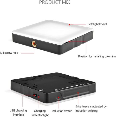 Touch Control RGB Video Lights, LED Camera Light 360° Full Color Portable Photography Lighting, LED Light Panel with 4 Color Films & Adjustable Temperature, Ideal for Video in Saudi Arabia