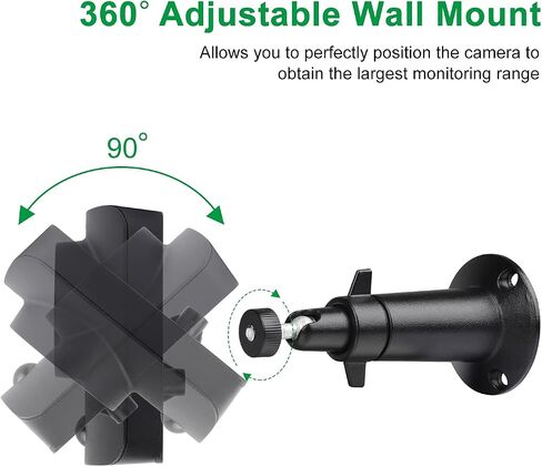 UYODM Wall Mount Compatible with SimpliSafe SimpliCam 1080p Wired Indoor Home Security Camera, 360 Degree Adjustable Aluminium Wall Mounting Bracket for SimpliSafe Indoor Cam 1Pack,Patent Pending in Saudi Arabia