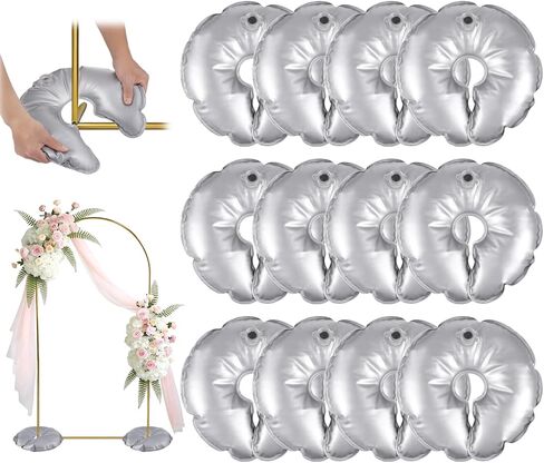 12 Pcs Water Weight Bags, Openable U Shaped Fillable Bags for Backdrop Stands and Balloon Arch Weights, Arch Frame Weighted Bases for Outdoor and Indoor Weddings, Graduations, Parties in Saudi Arabia