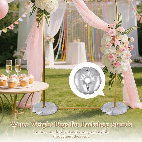 12 Pcs Water Weight Bags, Openable U Shaped Fillable Bags for Backdrop Stands and Balloon Arch Weights, Arch Frame Weighted Bases for Outdoor and Indoor Weddings, Graduations, Parties in Saudi Arabia