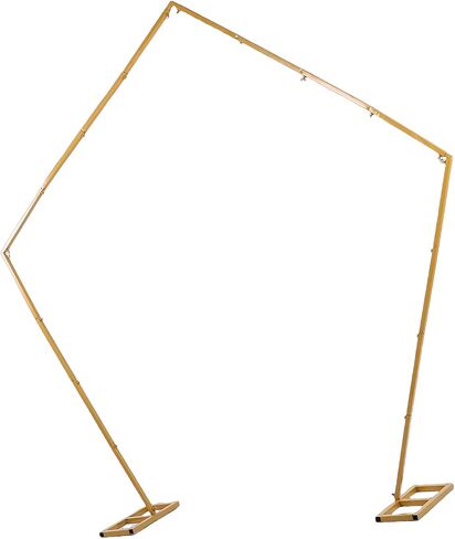 Golden Metal Wedding Arch Backdrop Stand, for Indoor Outdoor Balloon Frame Decoration with 2.5m Iron Pentagonal Arch in Saudi Arabia