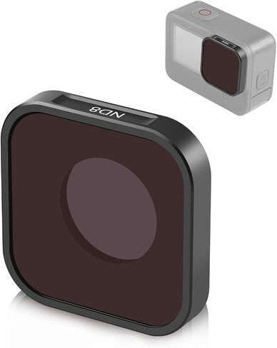 PULUZ ND Filter Compatible with GoPro Hero 13 12 11 10 9 Black & 11 Mini, Multi-Coated HD Glass Slim Aluminum Frame for Cinematic Motion Blur, Vlog, Cycling(ND8) in Kuwait