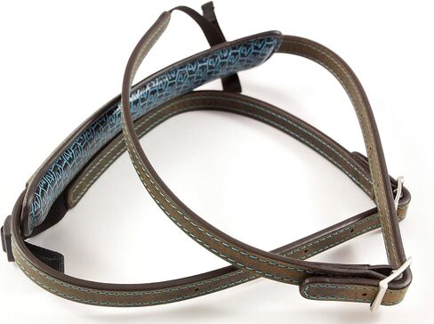 Lusso Tuscany Leather Slim Handmade Washed Leather Camera Strap w/Universal Fit Kit, Green/Cyan (2SP01BWW2830) in Saudi Arabia