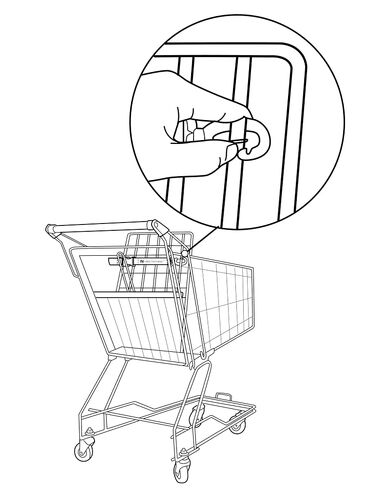 Silicone Shopping Cart Harness - Grey 2 Point in Kuwait