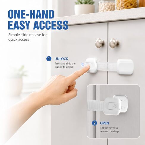 Child Proof Cabinet Locks, Baby Proofing Cabinet Locks for Cabinets, Drawers & Appliances, Adjustable Strap Child Locks, Adhesive Child Safety Locks for Home Baby Proofing, 6 Pack in Saudi Arabia