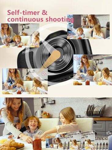 True 64MP Digital Camera 4K - 16X Zoom Autofocus, with Beauty & Macro Mode, 32GB TF Card, Compact Portable Vlogging Cameras for Photography Beginners Teens Adults (Black) in Saudi Arabia