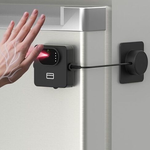 قفل ثلاجة وريد النخيل، قفل أمان ذكي للأطفال للثلاجة والفريزر | قفل صغير RFID، تحكم في التطبيق، لا يوجد لاصق مثقاب لخزانة ونافذة درج المرحاض قابل لإعادة الشحن in Kuwait