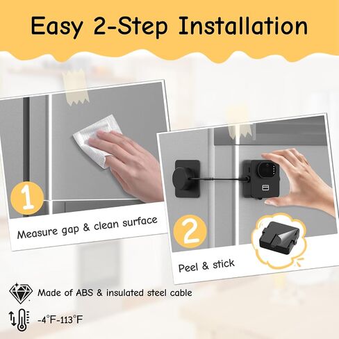 قفل ثلاجة وريد النخيل، قفل أمان ذكي للأطفال للثلاجة والفريزر | قفل صغير RFID، تحكم في التطبيق، لا يوجد لاصق مثقاب لخزانة ونافذة درج المرحاض قابل لإعادة الشحن in Kuwait