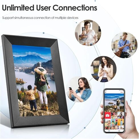 Smart WiFi Photo Frame Digital Picture Frame IPS Touch Screen 16GB Storage Auto Rotation APP Control Clearer in Saudi Arabia