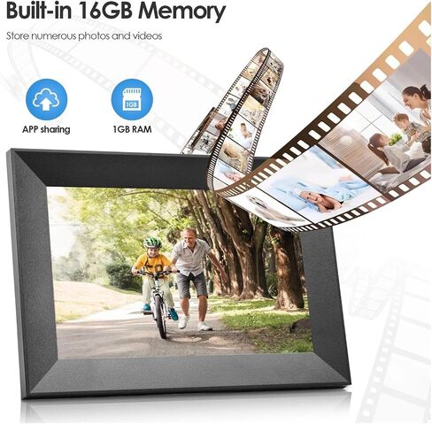 Smart WiFi Photo Frame Digital Picture Frame IPS Touch Screen 16GB Storage Auto Rotation APP Control Clearer in Saudi Arabia