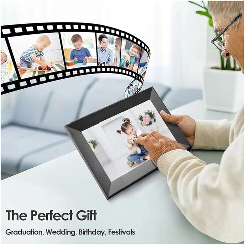 Smart WiFi Photo Frame Digital Picture Frame IPS Touch Screen 16GB Storage Auto Rotation APP Control Clearer in Saudi Arabia