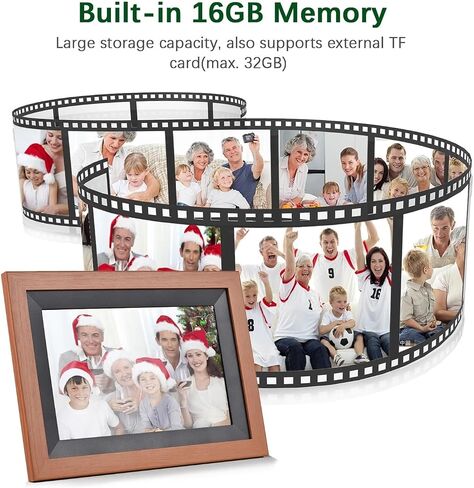 10.1 Inch WiFi Digital Photo Frame 1280 * 800 IPS Touch Screen Cloud Digital Picture Frame 16GB Storage Share Photo Via APP Clearer in Saudi Arabia