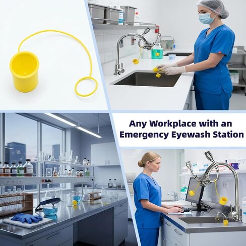 107-371 Tethered Dust Covers fit for Haws and Bradley Eye Wash Station (1) | Tethered Plastic Dust Caps for Spray Heads, Reduce Dirt & Debris, Prevent Cap Loss During Maintenance in Saudi Arabia