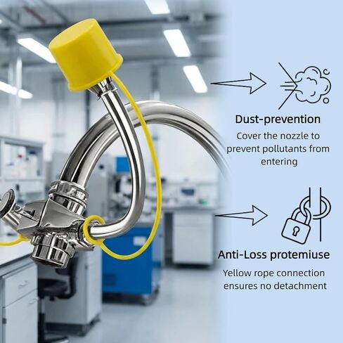 107-371 Tethered Dust Covers fit for Haws and Bradley Eye Wash Station (1) | Tethered Plastic Dust Caps for Spray Heads, Reduce Dirt & Debris, Prevent Cap Loss During Maintenance in Saudi Arabia