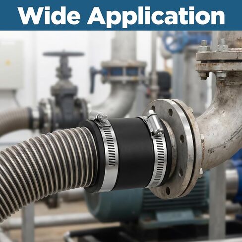4 Pcs 2-1/2 Inch Dust Control Flex Cuffs with Stainless Steel Hose Clamps, Flexible Rubber Connector for Plastic and Copper Plumbing Connections(2-1/2 Inch) in Saudi Arabia