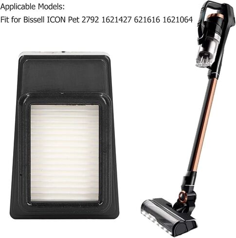 2 Sets Vacuum Filters, Washable Vacuum Filter Replacement with Cotton, ABS Vacuum Cleaner Filter Set Compatible with 2792 1621427 1621616 1621064, 3.07 x 2.08 x 1.33in in Saudi Arabia