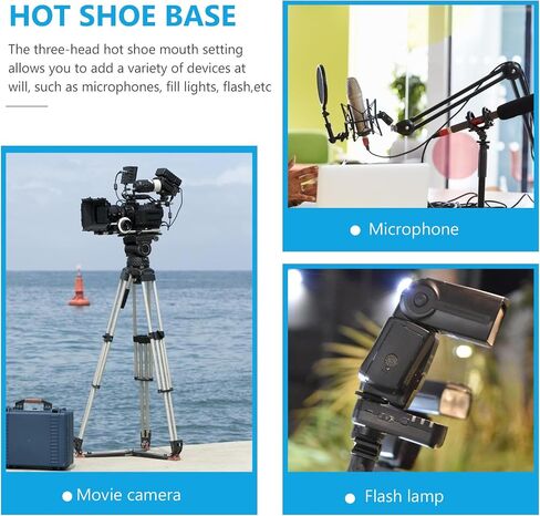 Kisangel Tripod Screw Hot Shoe Flash Stand Adapter for DSLR Camera Rig Compatible Flash Holder Mount Bracket for Photography and Video Accessories in Kuwait