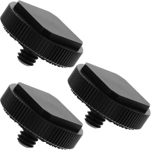 Kisangel 3pcs 1/4 Inch Cold Shoe Mount Adapter Metal Tripod Screw for DSLR Camera Flash Holder, Compatible with LED Monitor Light and Photography Accessories in Kuwait