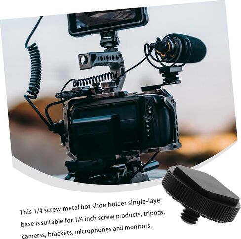 Kisangel 3pcs 1/4 Inch Cold Shoe Mount Adapter Metal Tripod Screw for DSLR Camera Flash Holder, Compatible with LED Monitor Light and Photography Accessories in Kuwait