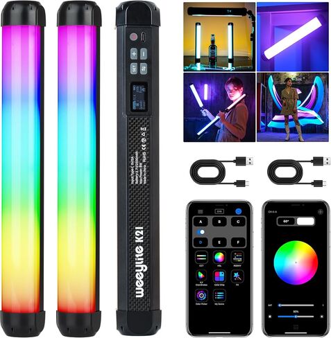 weeylite K21 App Control Handheld Magnetic RGB Tube Light Wand 2 Pack in Kuwait