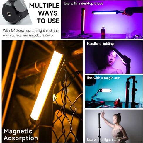 weeylite K21 App Control Handheld Magnetic RGB Tube Light Wand 2 Pack in Kuwait