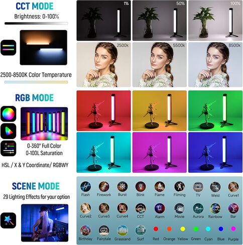weeylite K21 App Control Handheld Magnetic RGB Tube Light Wand 2 Pack in Kuwait