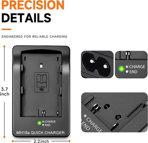 MH-18a Battery Charger for Nikon D90, D80, D700, D300, D300s, D200, D70, D70s, D50, D100 Digital SLR Cameras, EN-EL3 EN-EL3e EN-EL3a Quick Charging Base with US AC Power Cord, Replacement MH-18 in Saudi Arabia
